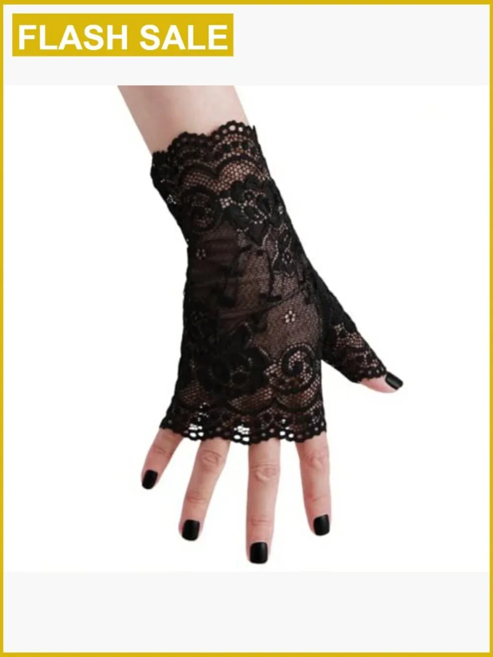Gothic Lace Choker and Fingerless Gloves Set - Vampire Witch Costume Accessory